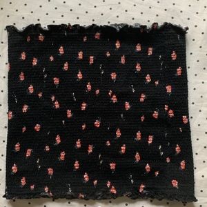 harlow black floral tube top